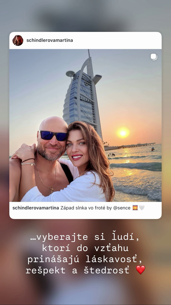 Martina Schindlerová príbeh z Instagramu